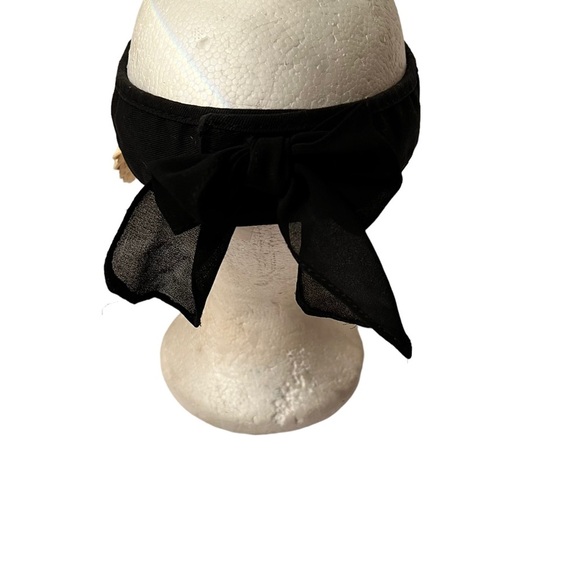 Maggie Lane Adjustable Hat Visor Sequins with Black Bow - Picture 3 of 8